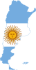 Mappa e bandiera argentina