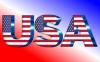 Sigla USA colorata a stelle e strisce